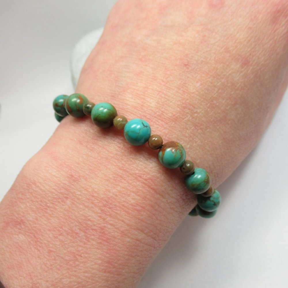 Turquoise and Rhyolite Bracelet - Picture 11 of 13